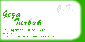 geza turbok business card